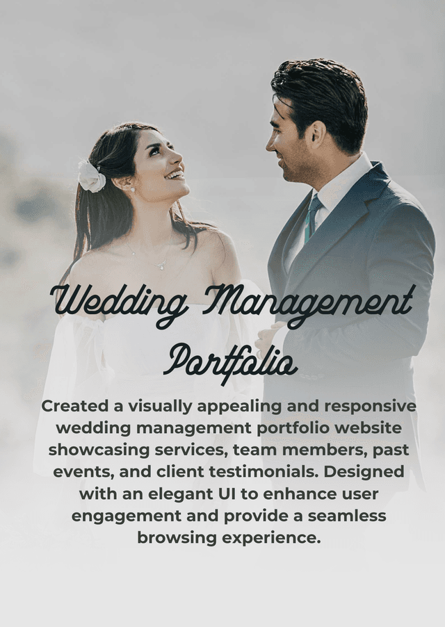 Wedding Management Portfolio